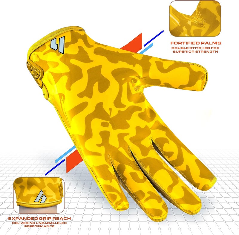 Repsters RPG1 Football Gloves - Men’s Elite Trendy Wide Receiver Gloves – Extra Sticky Grip Football Gloves for Game Day, Training, High School and College - Adult and Youth Sizes - Image 5